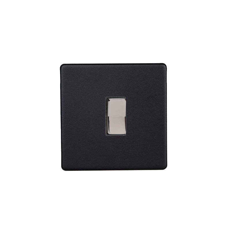 Varilight Urban 1G 10A 2 Way & Off Retractive Switch Matt Black Screw Less Plate