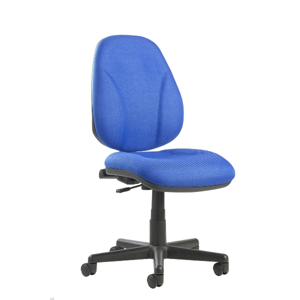 Bilboa Fabric Operators Chair with Lumbar Support and No Arms - Blue
