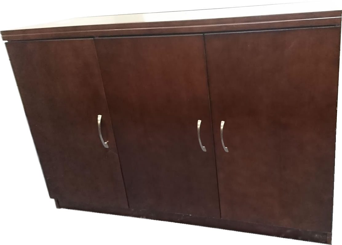 Specialising In EX SHOWROOM - Walnut Real Wood Veneer Three Door Office Cupboard - JJ1127 UK