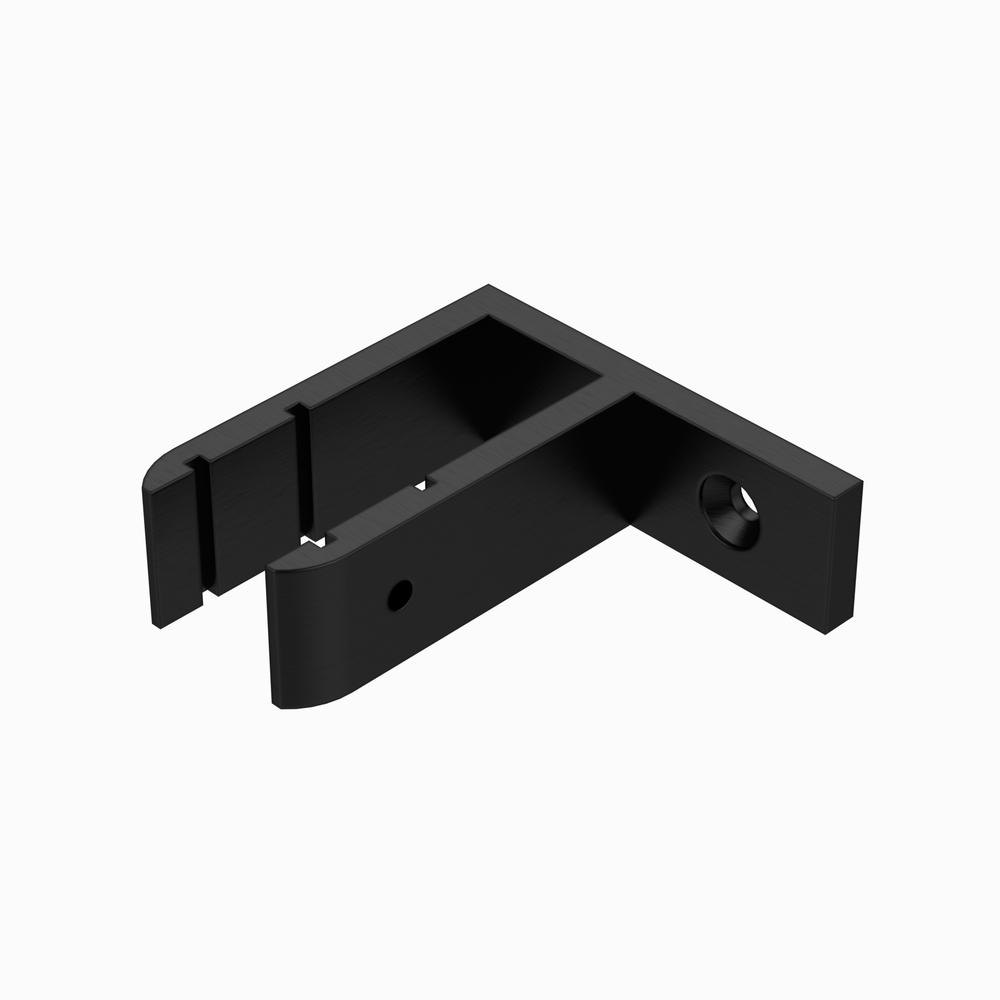 Wall Bracket Glass StiffenerAluminium Black  - 12 to 21.5mm Glass