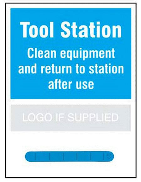 Tool Station Shadow Board with 300mm blue magnetic rail, 440x600mm 10mm foam pvc