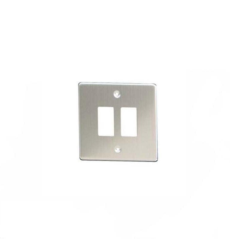 Varilight Power Grid Plates (1-12 Gang) Stainless Steel 2 Gang