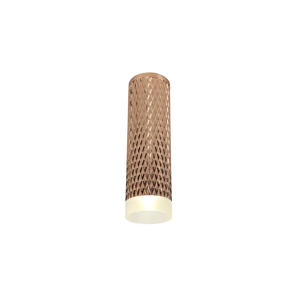 Luxuria Swirl 6cm 1 Light 20cm Surface Mounted Ceiling GU10 Rose Gold/Acrylic Ring