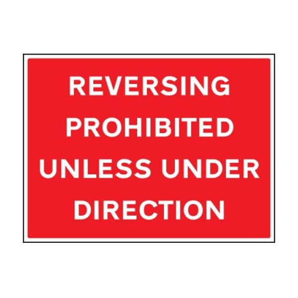 Reversing Prohibited Unless Under Direction - Rigid Plastic