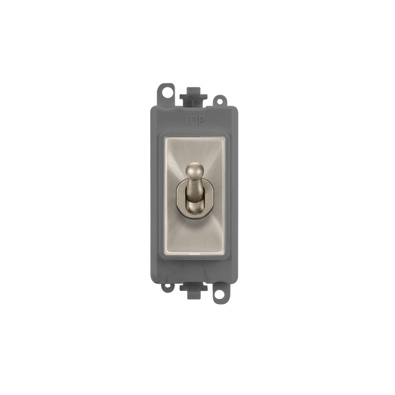 Click 20AX Brushed Stainless 20AX Intermediate Toggle Switch Module Insert Grey