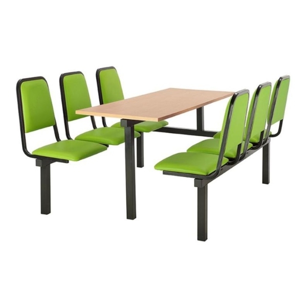 CU92 - 6-Seater Chester Canteen Unit - 1 Way Access, Green, Beech