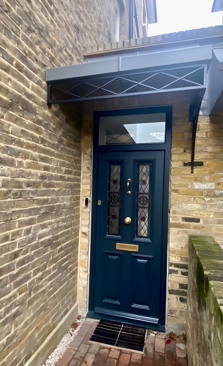 Bespoke Corner Metal Door Canopy