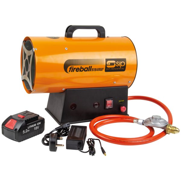 SIP Fireball 515 Propane Heater Cordless 18v 50kW 0926 For Construction Companies