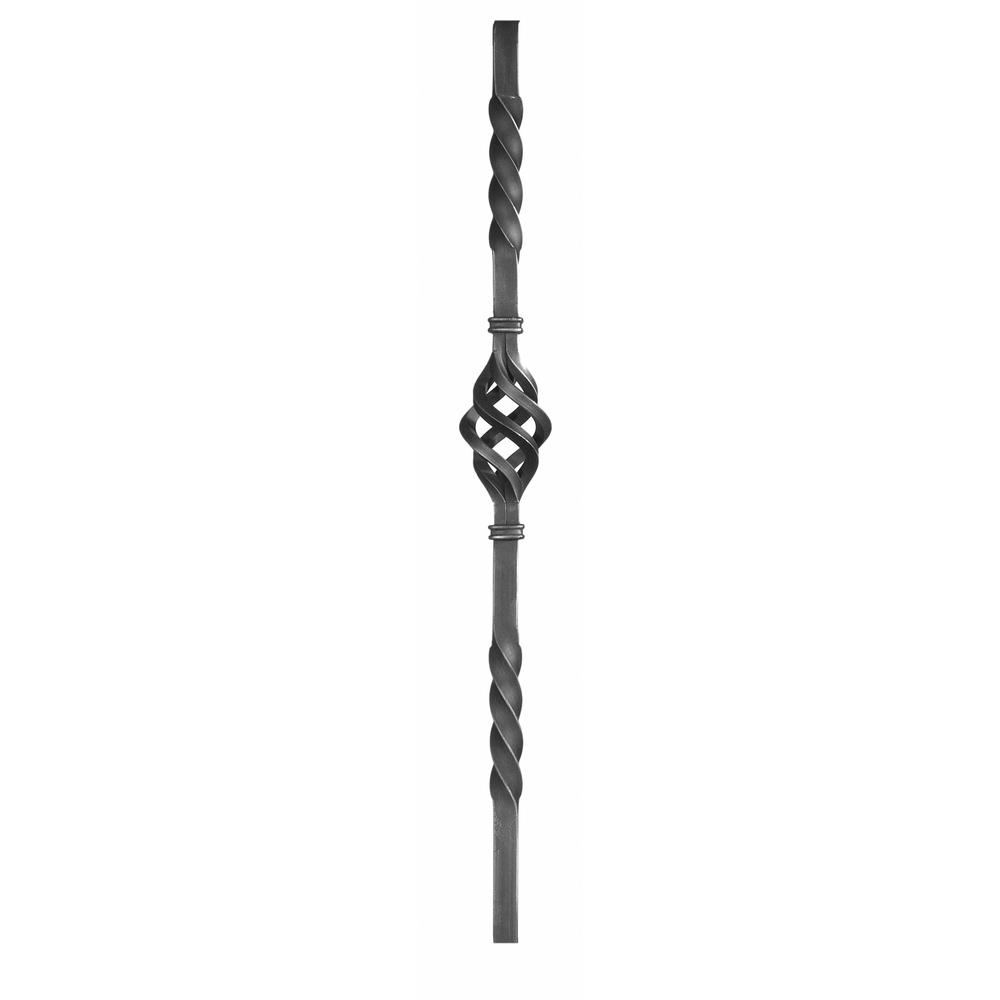 Forged Newel Post Twisted with BasketHeight 1100mm x 20mm Square Bar