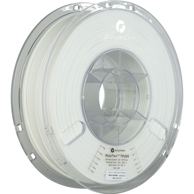 Polymaker PolyFlex TPU-95A 2.85mm True White filament 750gms
