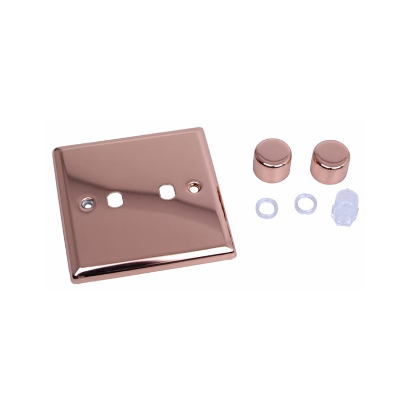Varilight Urban 2G Single Plate Matrix Faceplate Kit Polished Copper for Rotary Dimmer Standard Plate