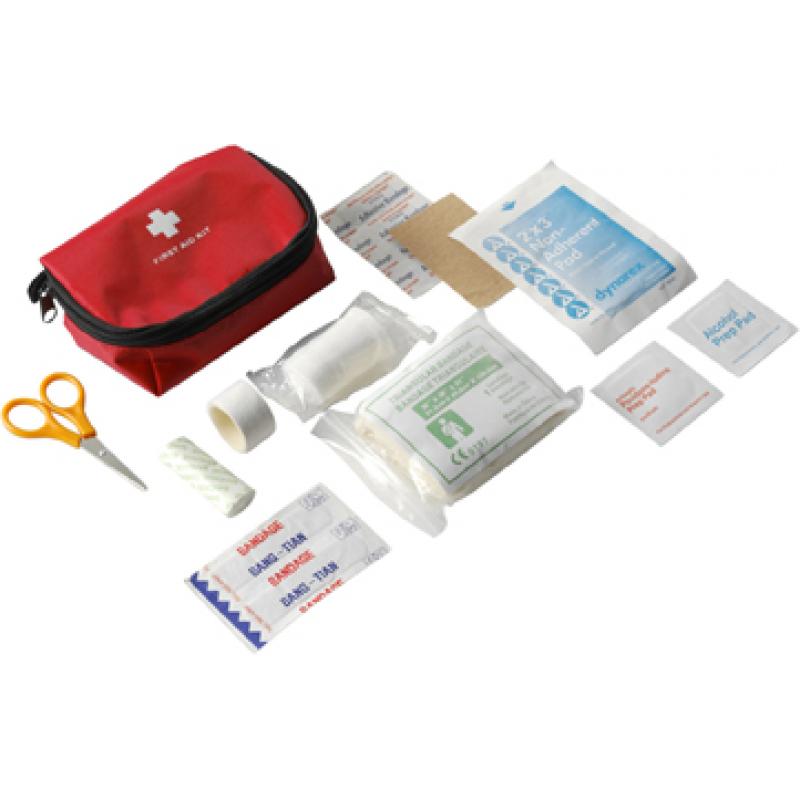 First aid kit in nylon pouch