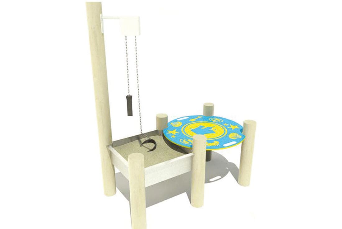 Sand and Water Tray - Standard Single trough with pulley, support legs and play lid