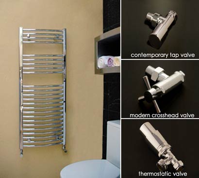 Chrome Curved Heated Towel Rail (57B)