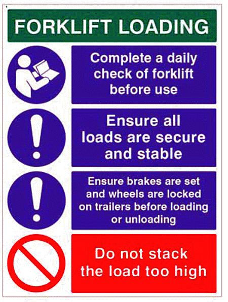 Forklift Loading Daily checks, secure loads…