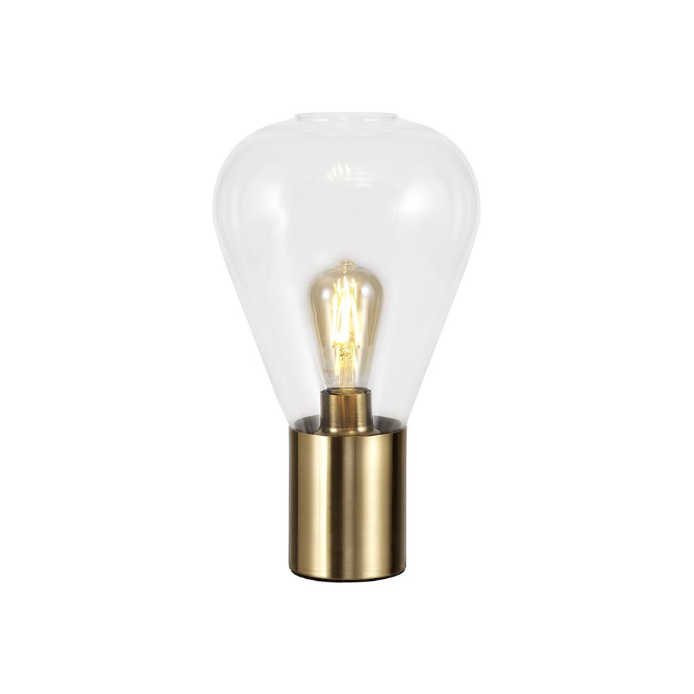 Luxuria Nexus Narrow Table Lamp E27 Aged Brass/Clear Glass