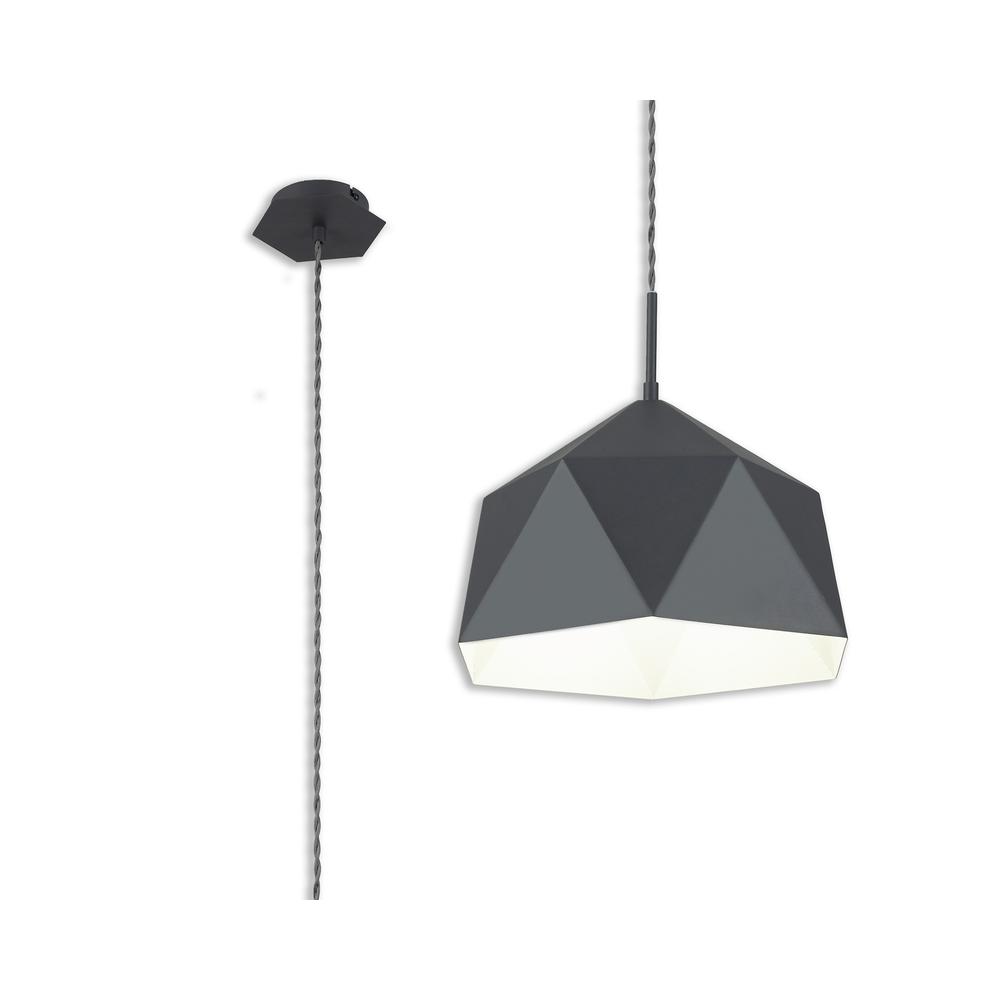 Luxuria Streamline 38cm Single Pendant Light Adjustable E27 Graphite/White Inner