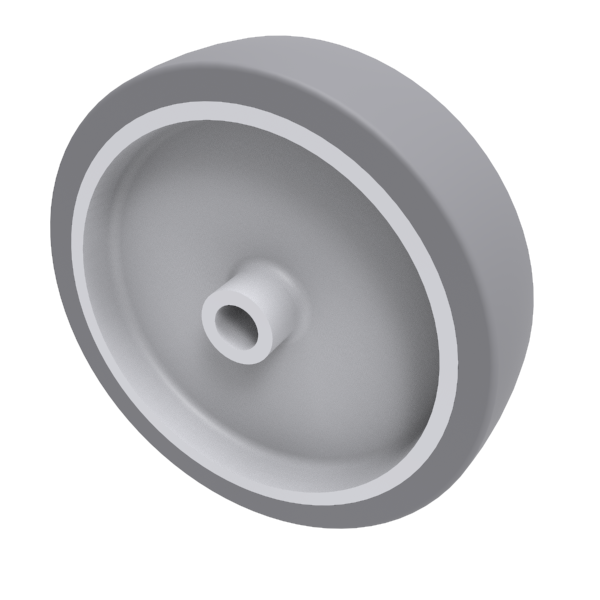 Grey Rubber 125mm Plain Bearing Wheel 100kg Load