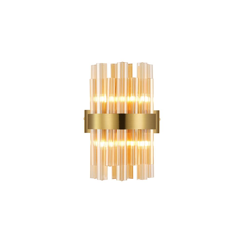 Luxuria Sylph 4 Light G9 Wall Light Brass / Amber