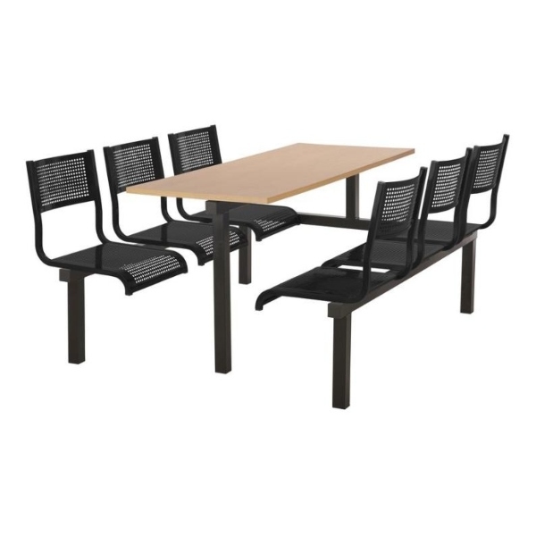 CU93 - 6-Seater Barrett Canteen Unit - 1 Way Access, Black, Beech