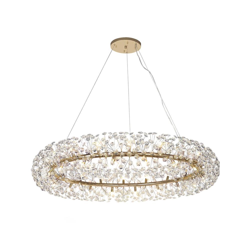 Luxuria Paramount 140cm Pendant 1.4m Ring 36 Light G9 French Gold/Crystal