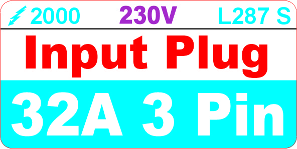 L287 S - 230V 32A 3 Pin Input Plug Label (100 Labels)
[L287 S]