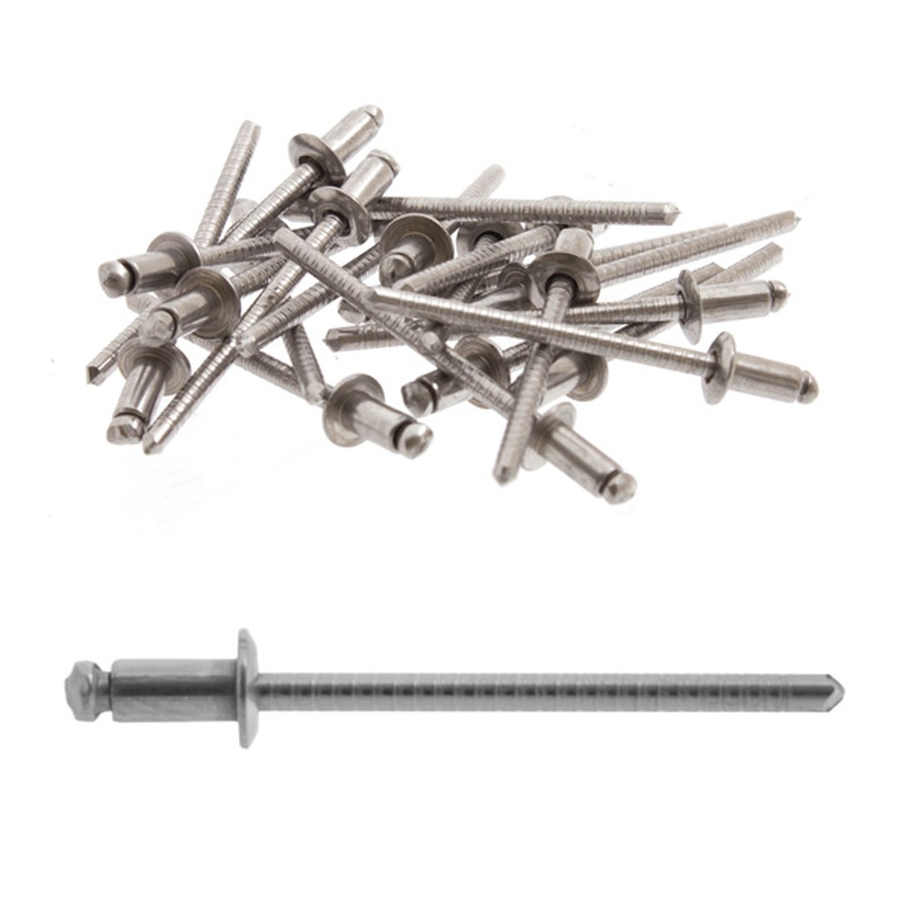 4.8mm Std Dome S/S 304 A2 Rivets S/S 304 Price per 100 - 8mm long