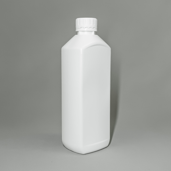 Suppliers of 1 Litre Rectangle White HDPE Oil Bottle 