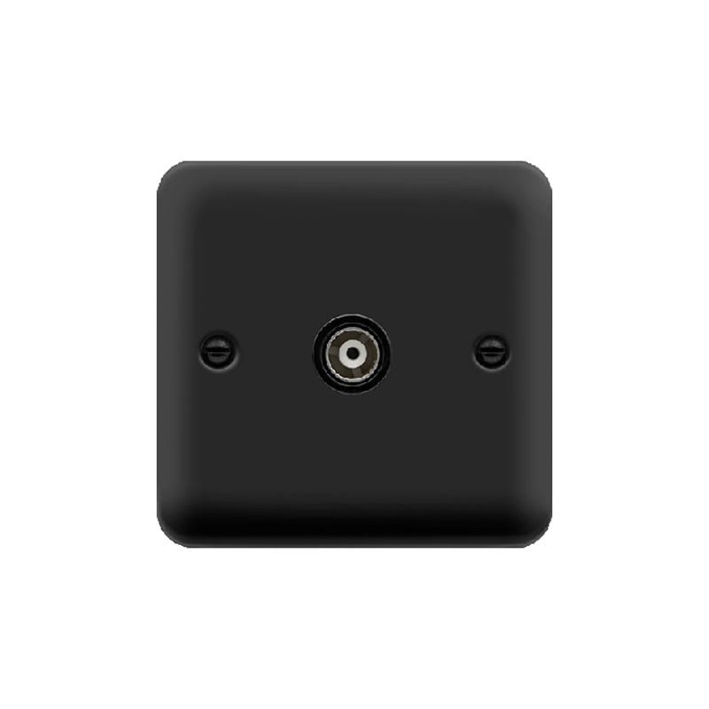 Click Deco Plus Single Isolated Coaxial Outlet Matt Black Black Inserts