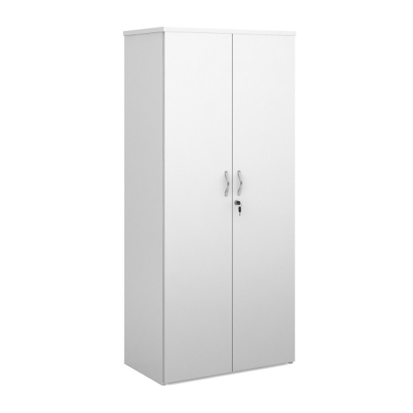 Universal Double Door Cupboard with 4 Shelves - White