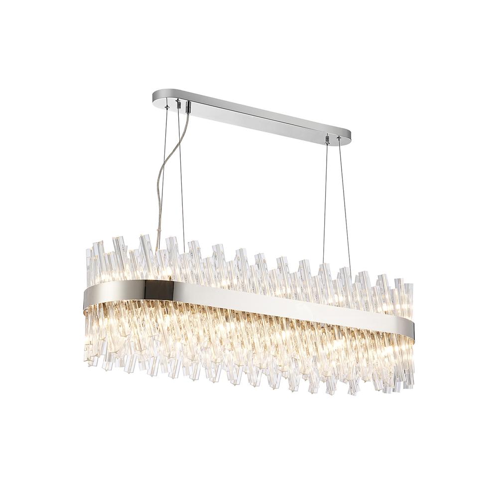 Luxuria Sylph 1m 24 Light G9 Pendant Oblong Polished Nickel / Clear