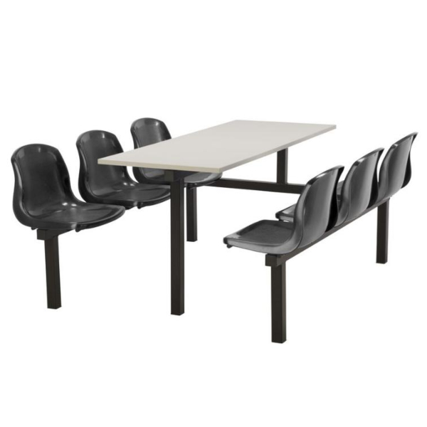 CU90 - 6-Seater Harvey Canteen Unit - 1 Way Access, Black, Grey