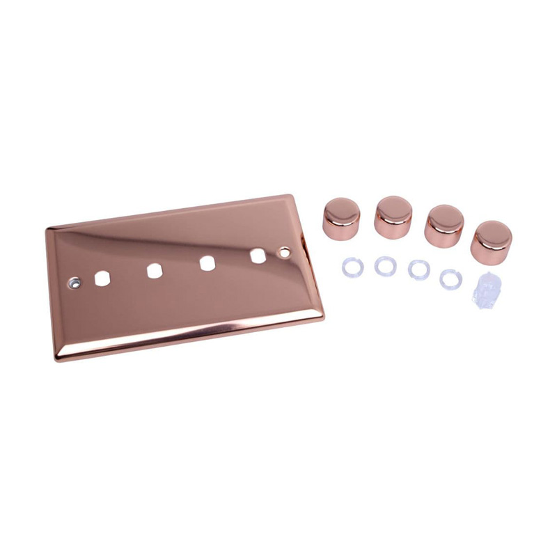 Varilight Urban 4G Twin Plate Matrix Faceplate Kit Polished Copper for Rotary Dimmer Standard Plate