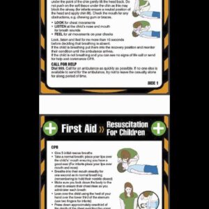 First aid resuscitation for children 80x120mm pocket guide