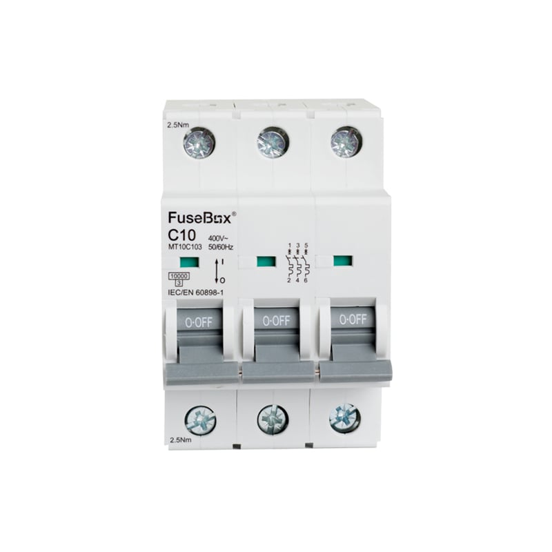 FuseBox MT10C103 MCB 10 Amp C Type 10kA 3 Pole