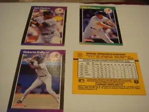 Baseball 1989 New York Yankees Clark Phelps Kelly Santana Donruss Series Cards