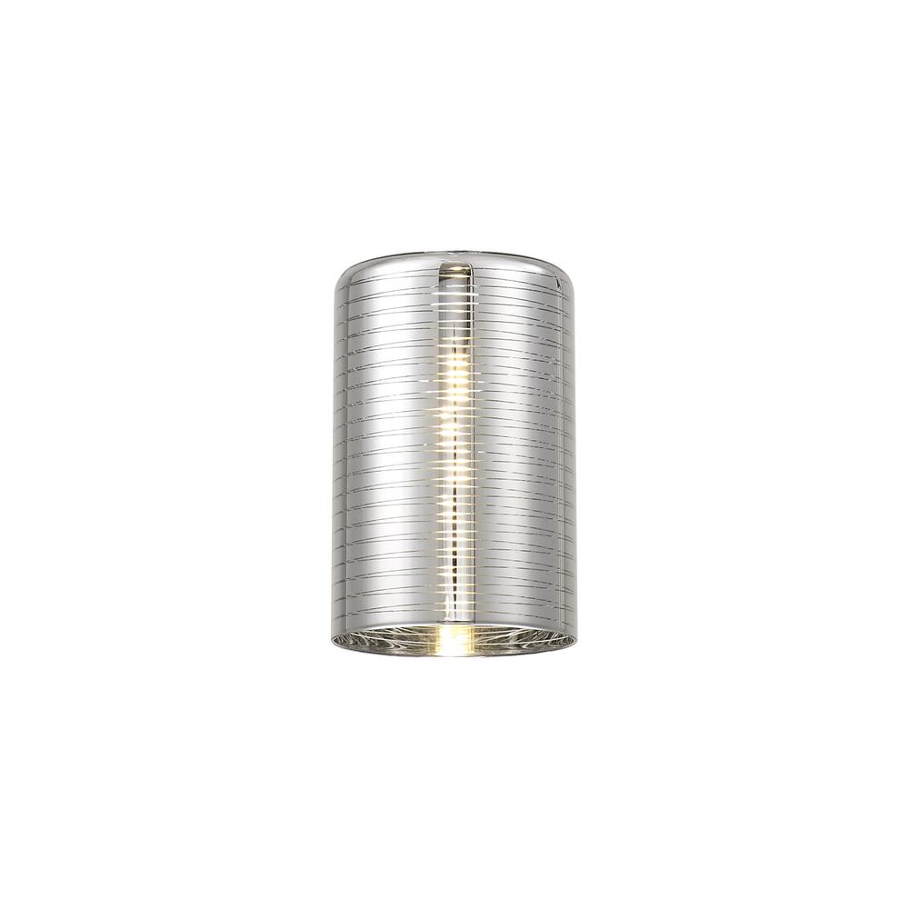 Luxuria Apex 120x150mm Medium Cylinder (B) Lined Chrome Glass Shade