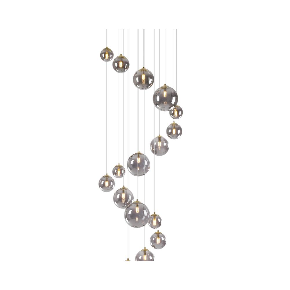 Luxuria Thorne 60cm Pendant 16xG9 Satin Gold Smoke Plated Glass