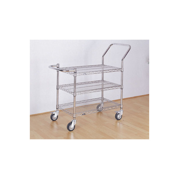 3 Tier Chrome Wire Trolley