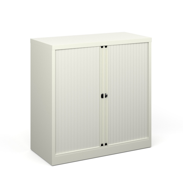 Bisley Systems Storage Tambour Cupboard 1000mm High - White