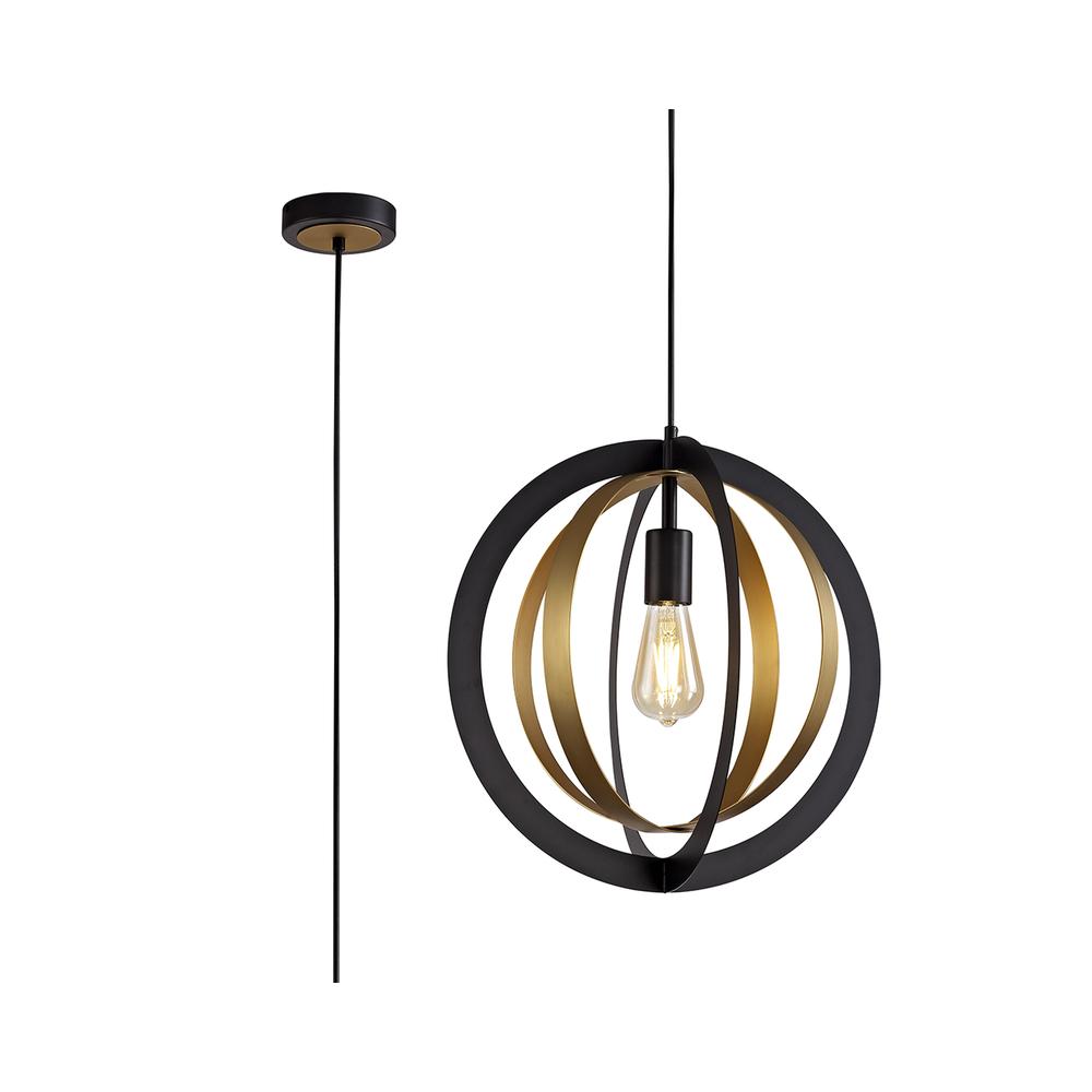 Luxuria Winona 40cm Pendant Light E27 Black/Satin Gold