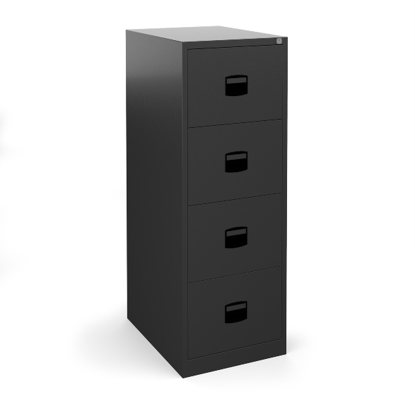 Steel Contract Filing Cabinet with 4 Drawers - Black