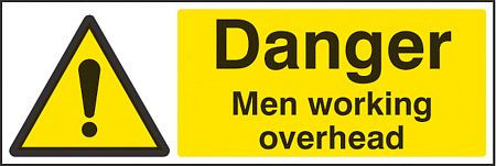 Danger men working overhead