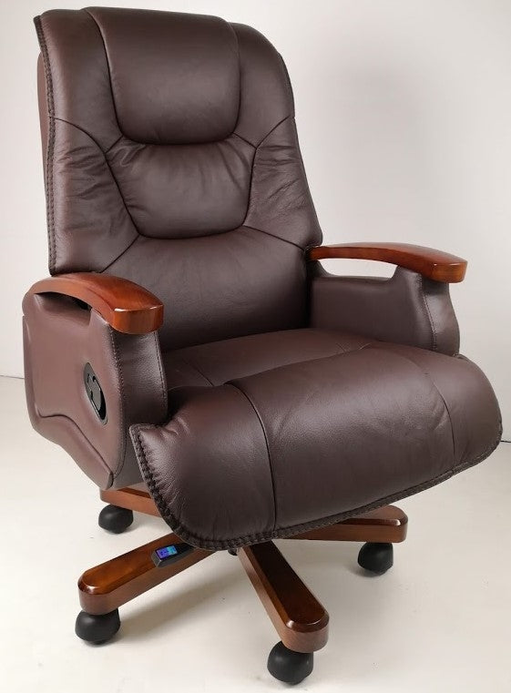 Specialising In Luxury Brown Leather Executive Office Chair - A302 North Yourkshire