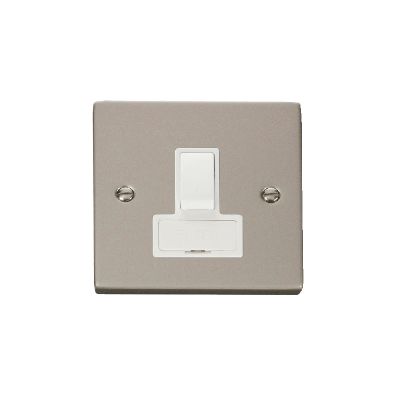 Click Deco 13A DP Switched Fused Connection Unit Pearl Nickel Insert White