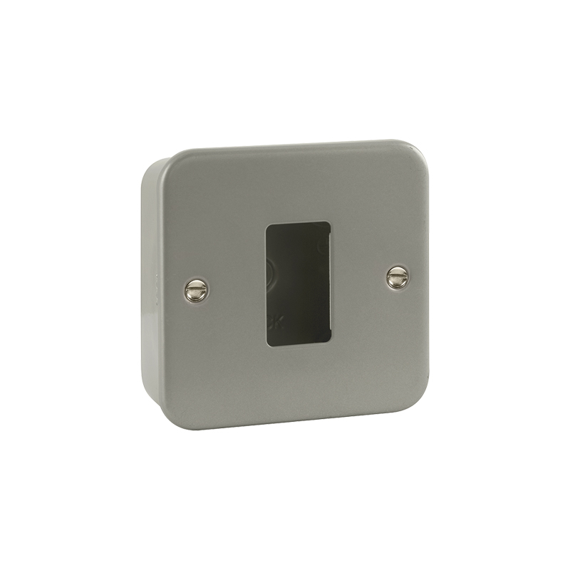 Click GridPro Metal Clad 1 Gang Frontplate and Back Box (No Knockouts)