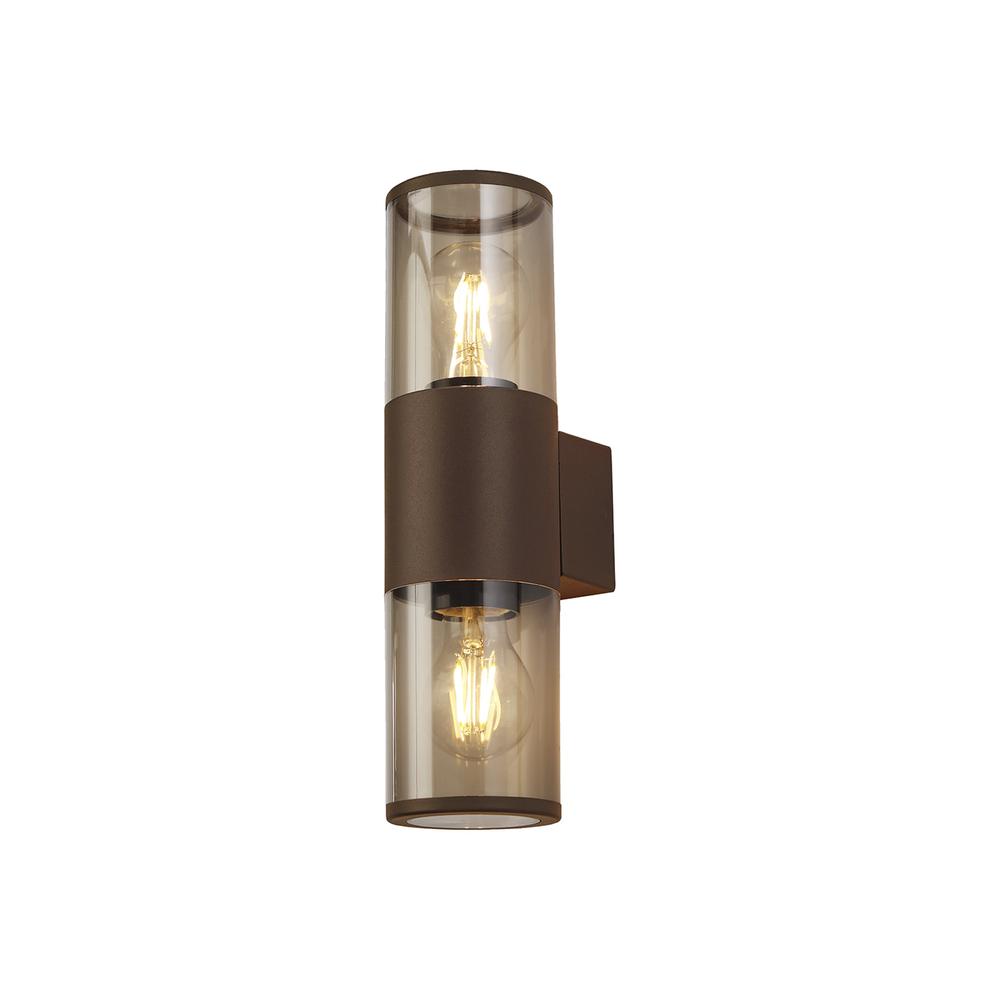 Luxuria Rhapsody Wall Light 2xE27 IP54 Matt Brown/Smoked