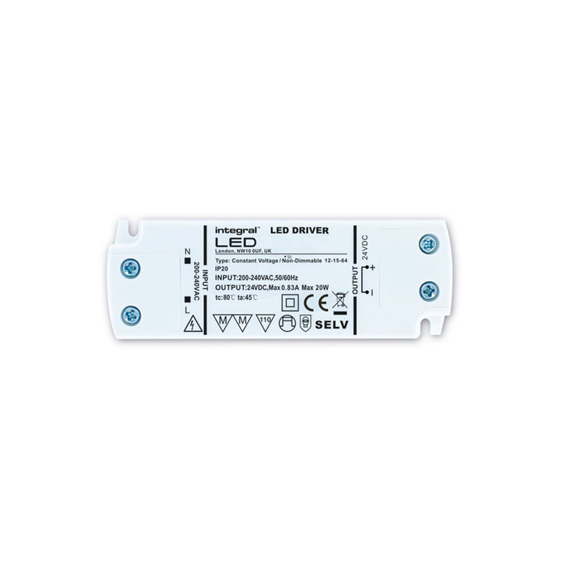 Integral Super-Slim Non Dimmable 24V DC IP20 LED Strip Driver 15W