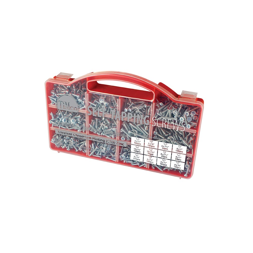 Timco Assortment of Self Tapping Screws - CR3 Zinc