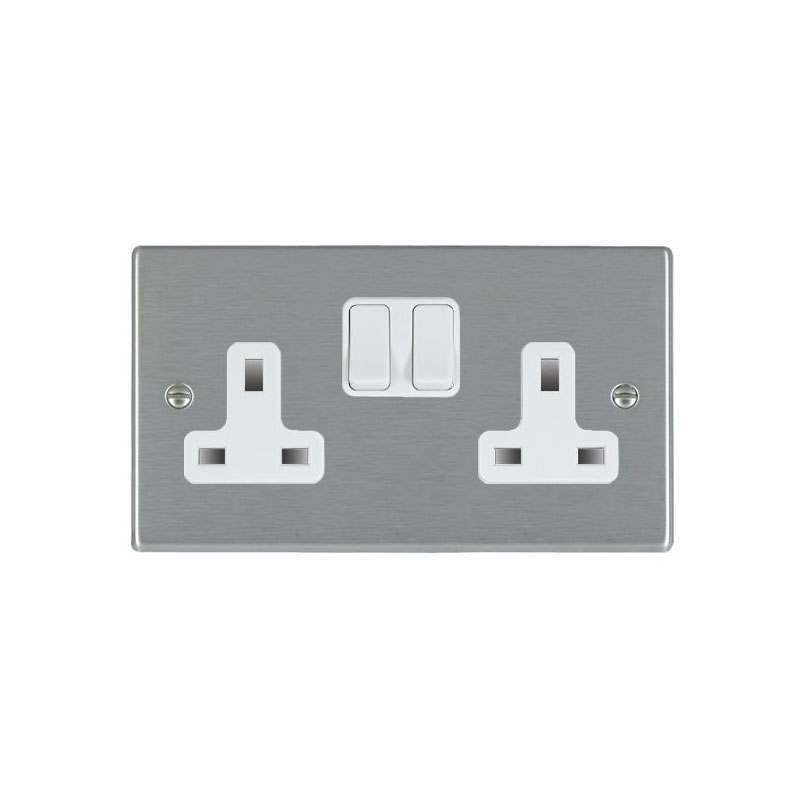 Hamilton Hartland 2 Gang 13A DP Switched Socket WH/WH